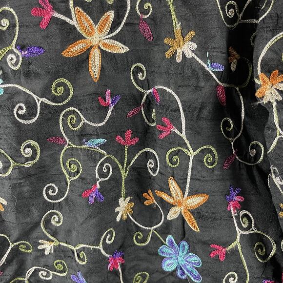 Don't Mess With Texas Embroidered Silk Jacket Womens XL Floral Western Artsy - Picture 15 of 16